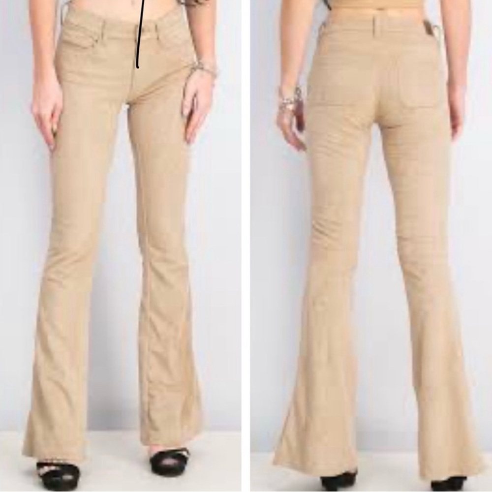 Tan Flare Leg Pants